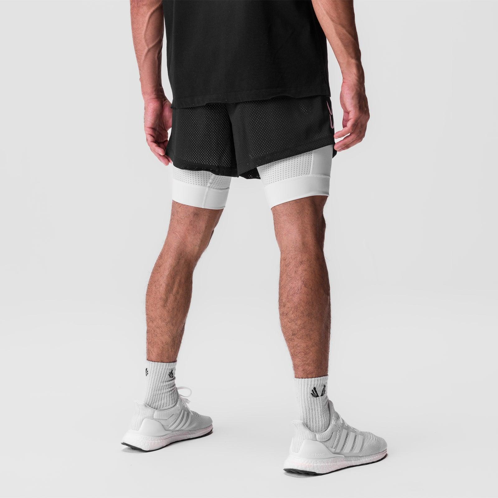 0848. SilverPlus™ Mesh 5" Liner Short - Black/White "Training Division" Male Product Image