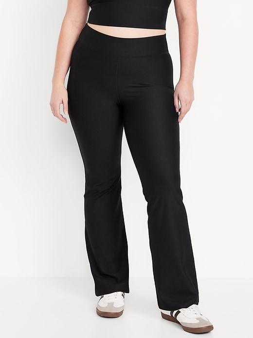 Extra High-Waisted PowerSoft Rib Flare Leggings Product Image