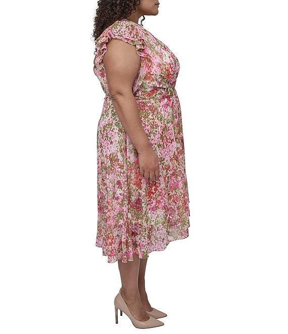 DKNY by Donna Karan Plus Size Printed Wrap Dress Product Image