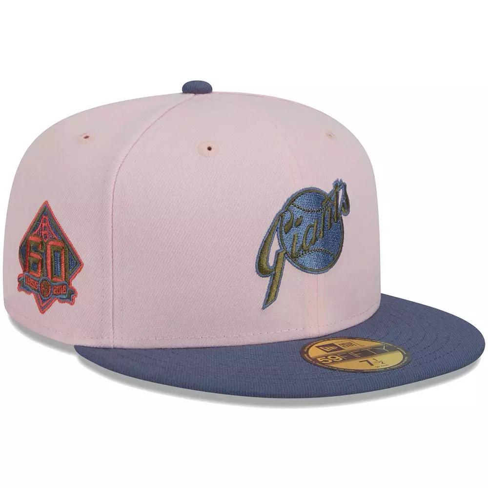 Men's New Era Pink/Blue San Francisco Giants  Olive Undervisor 59FIFTY Fitted Hat, Size: 7 7/8 Product Image