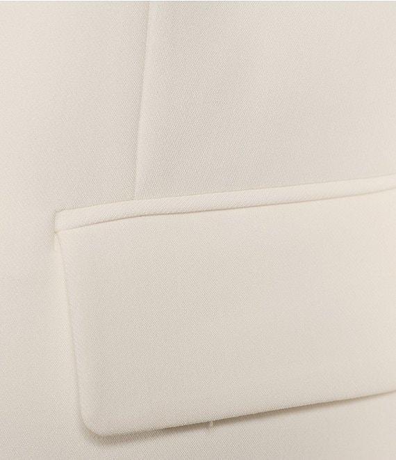 Le' AL.X Woven Suiting Notch Lapel Long Sleeve Button Front Flap Pocket Mid Length Coordinating Blazer Product Image