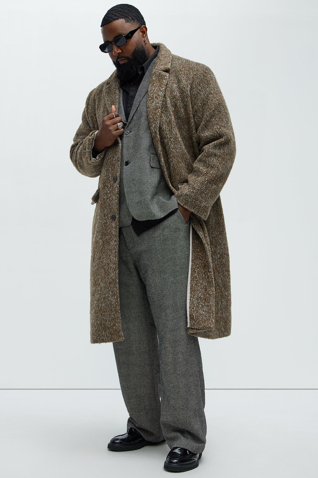 Been A Year Mohair Relaxed Long Coat - Brown Product Image