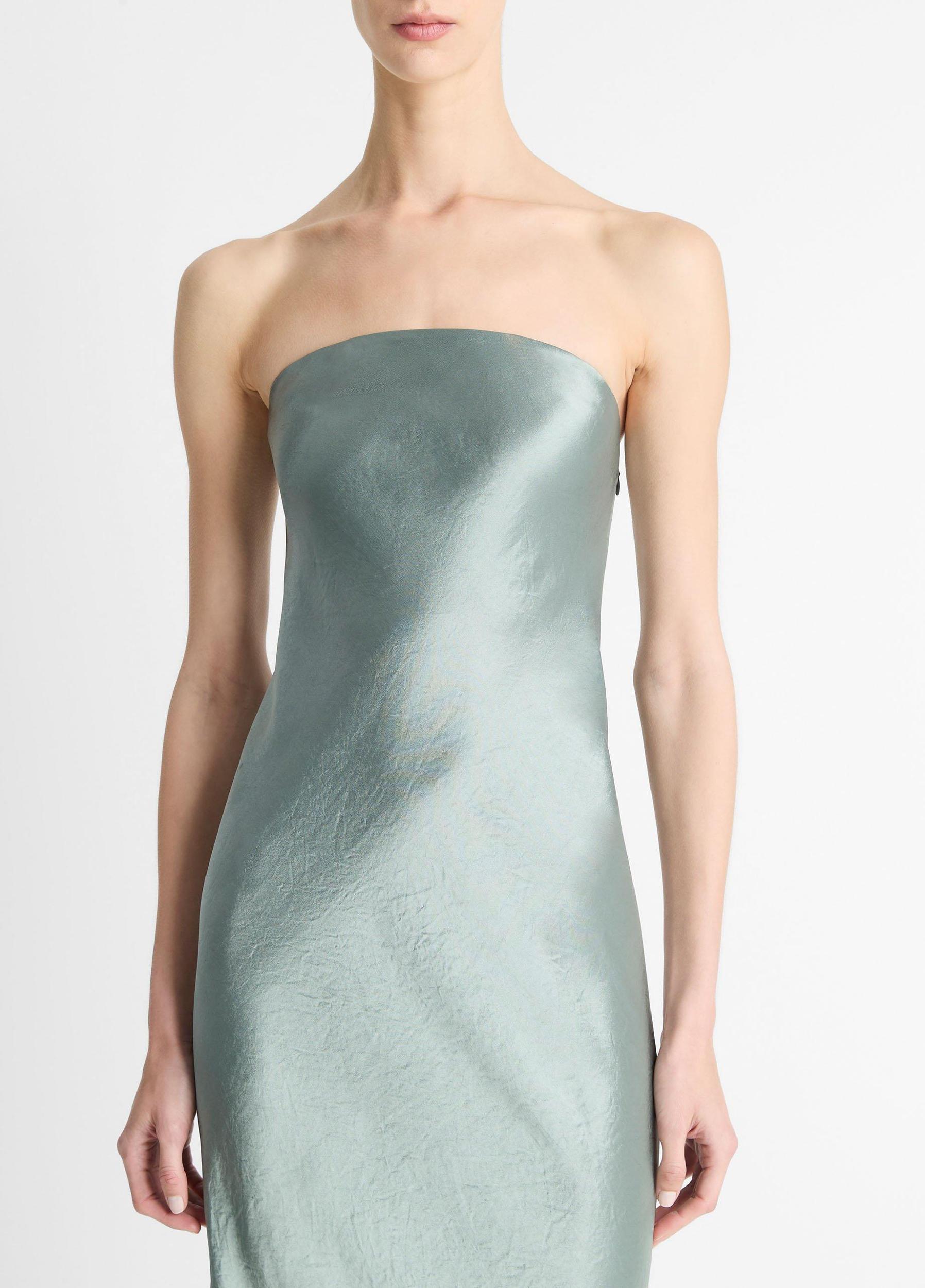 Satin Strapless Maxi Dress Product Image