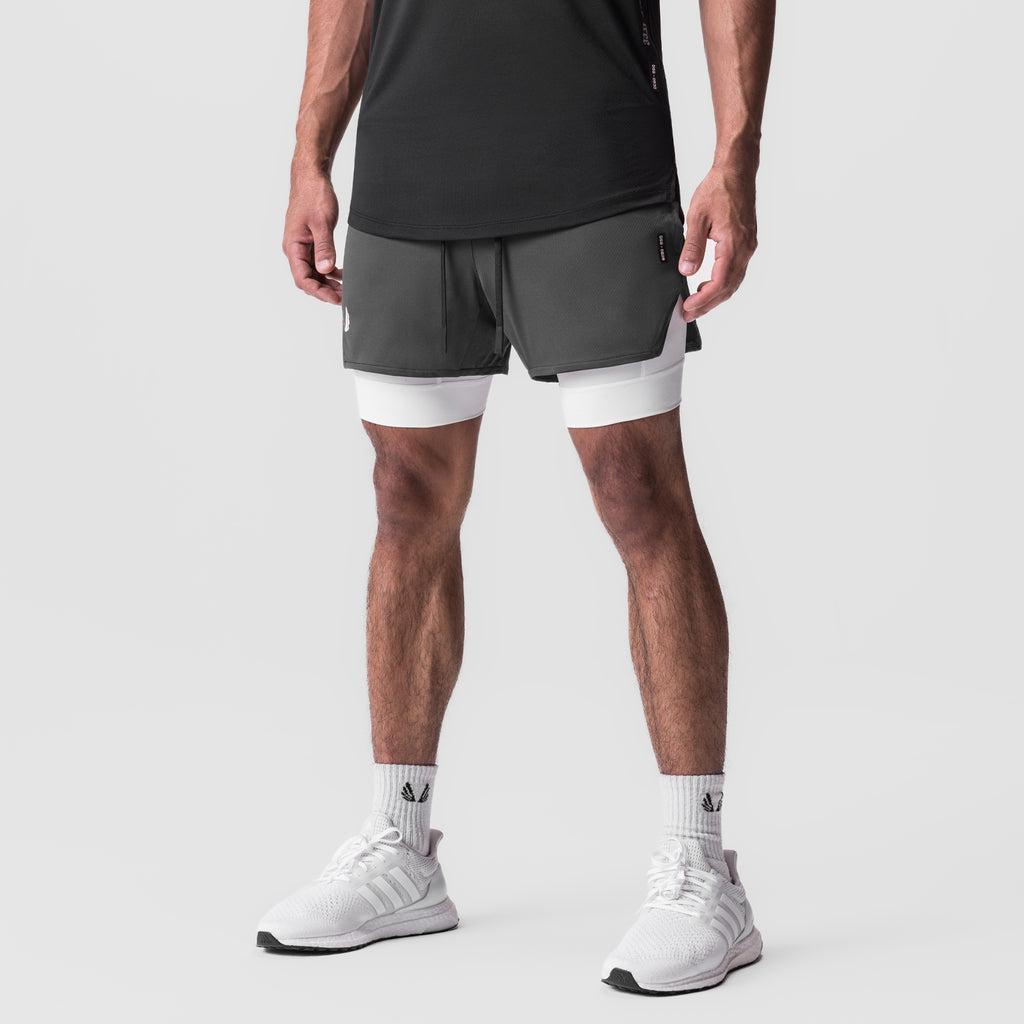 0828. AeroSilver® 5" Liner Short - Plum "Wings"/White Male Product Image