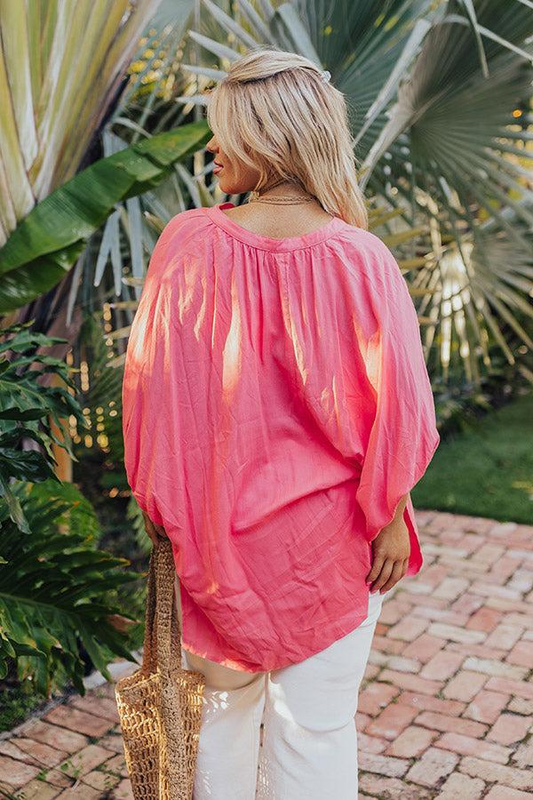 Sun-Kissed Sands Shift Top In Coral Curves Product Image