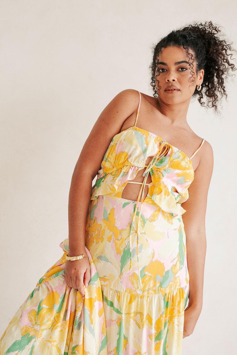 Calabria Halter Dress - Scout Floral Product Image