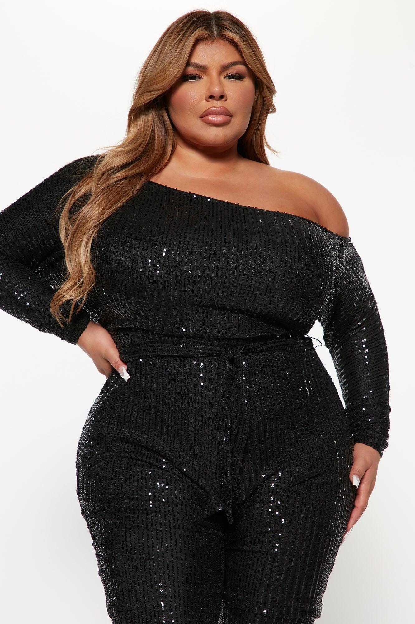 All Eyes On Me Sequin Jumpsuit - Black Product Image