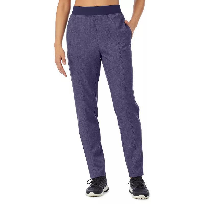 Petite Cuddl Duds Scrubs 4-Pocket Slim Pants, Womens Grey Heather Gray Product Image