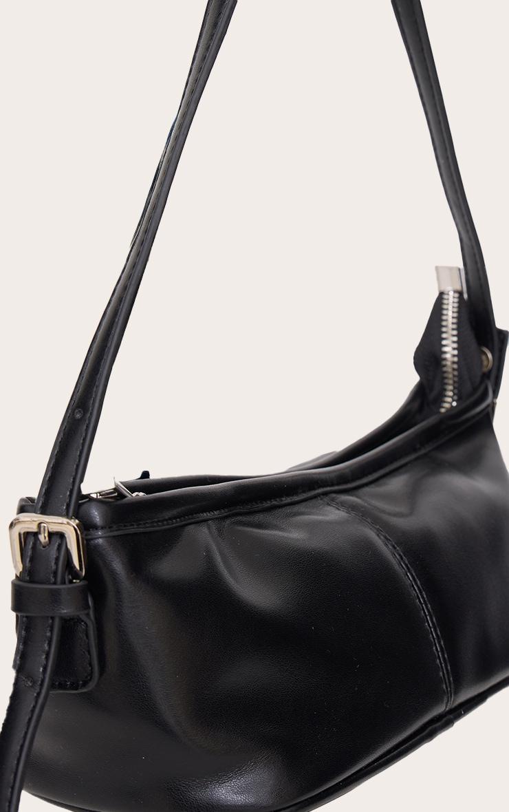 Black PU Slim Buckle Strap Shoulder Bag Product Image