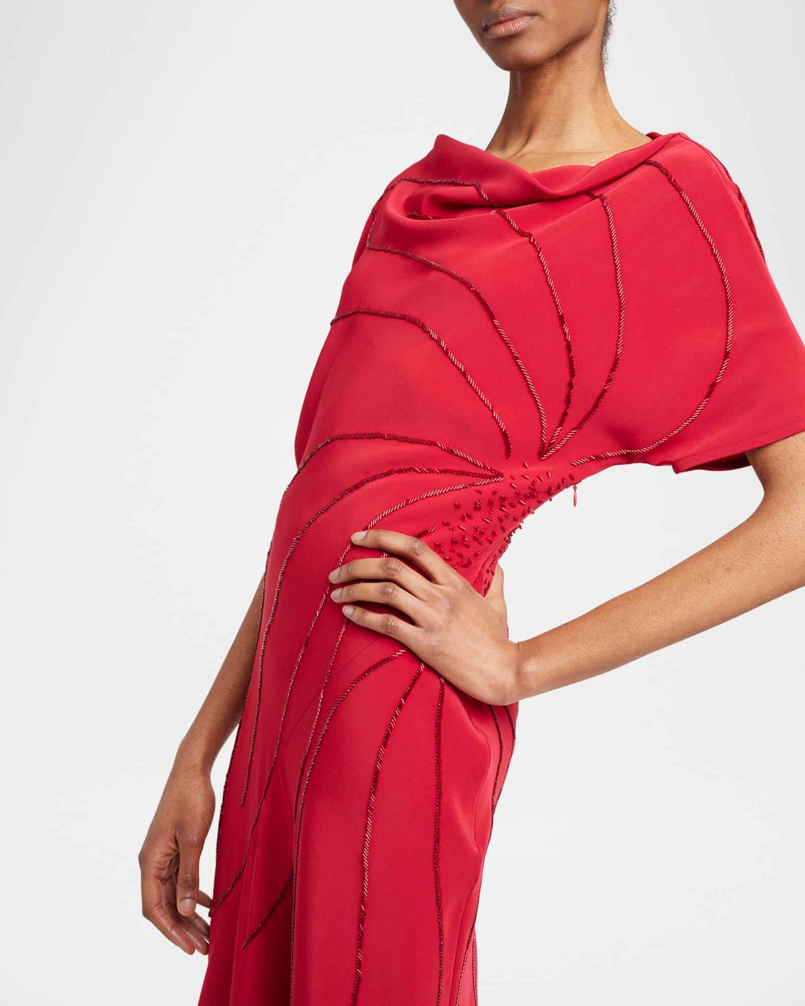 Embellished Cowl-Neck Gown Product Image