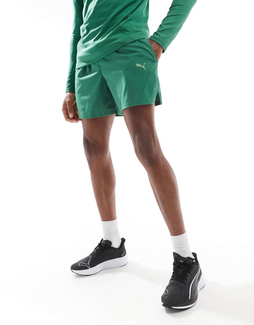 PUMA Training Woven 5 inch shorts in vine green Product Image