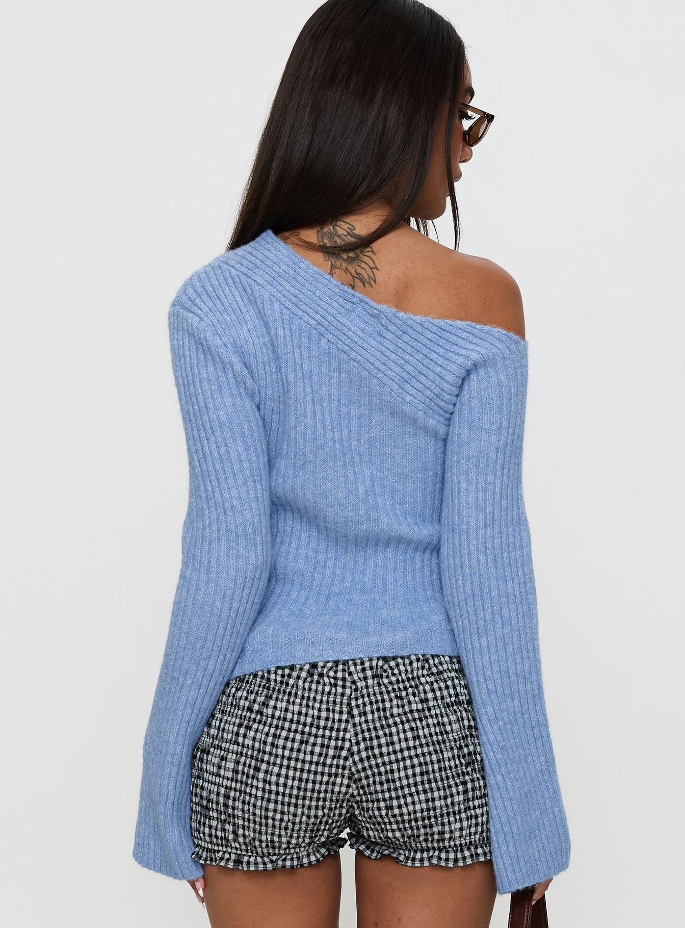 Phillips Cold Shoulder Sweater Blue Product Image