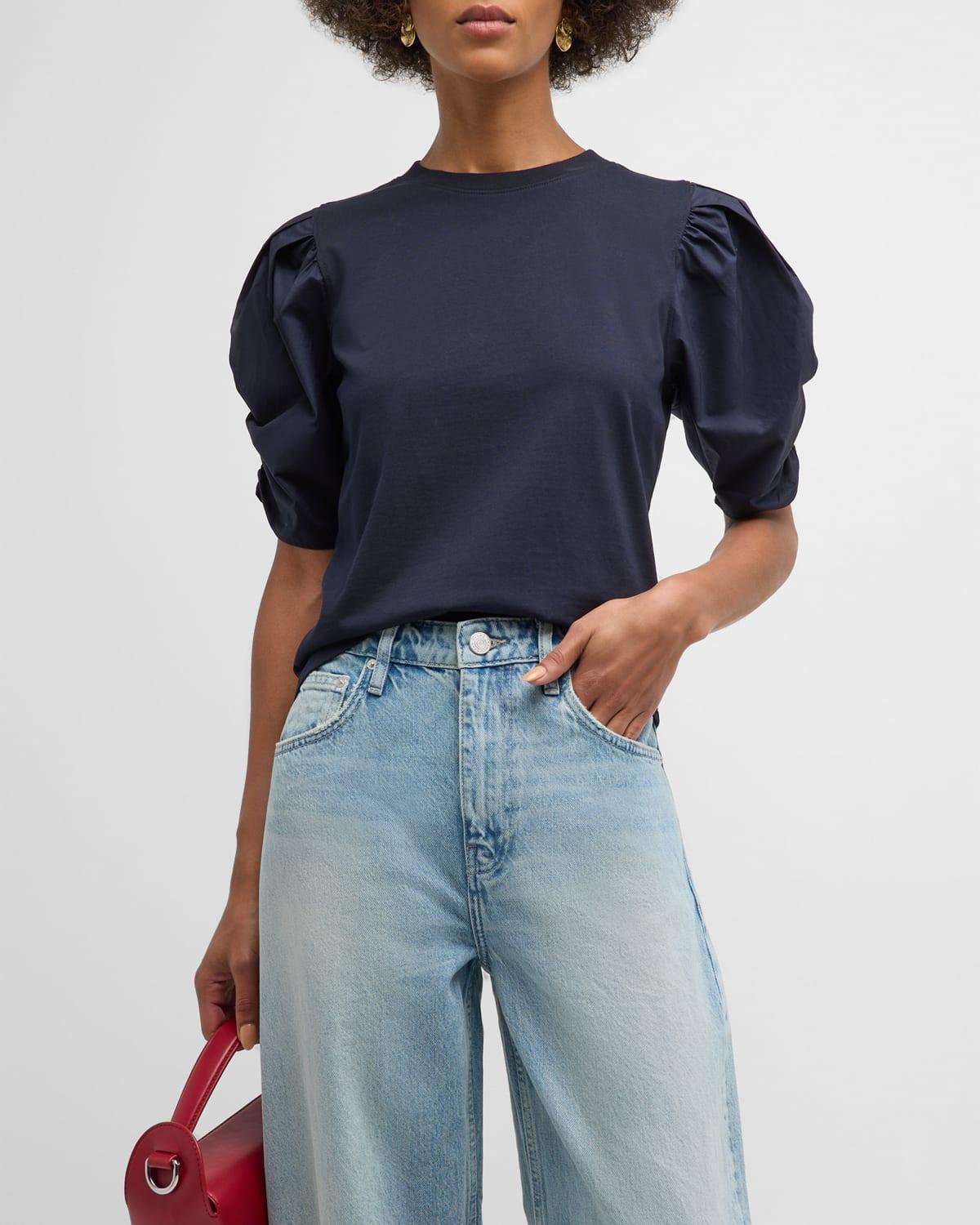 Pleated Puff-Sleeve Tee Product Image