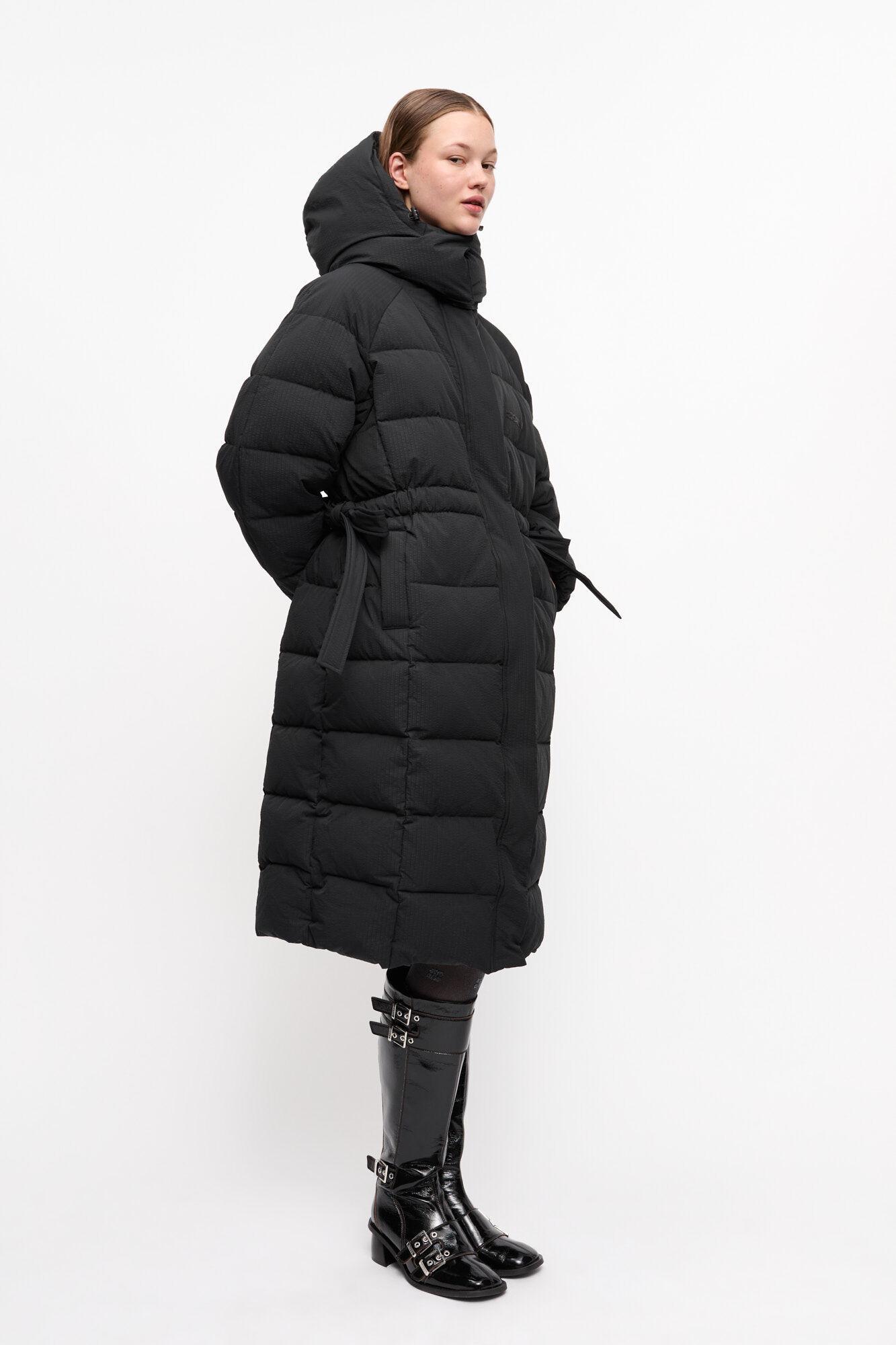 Black Tech Puffer Coat Product Image