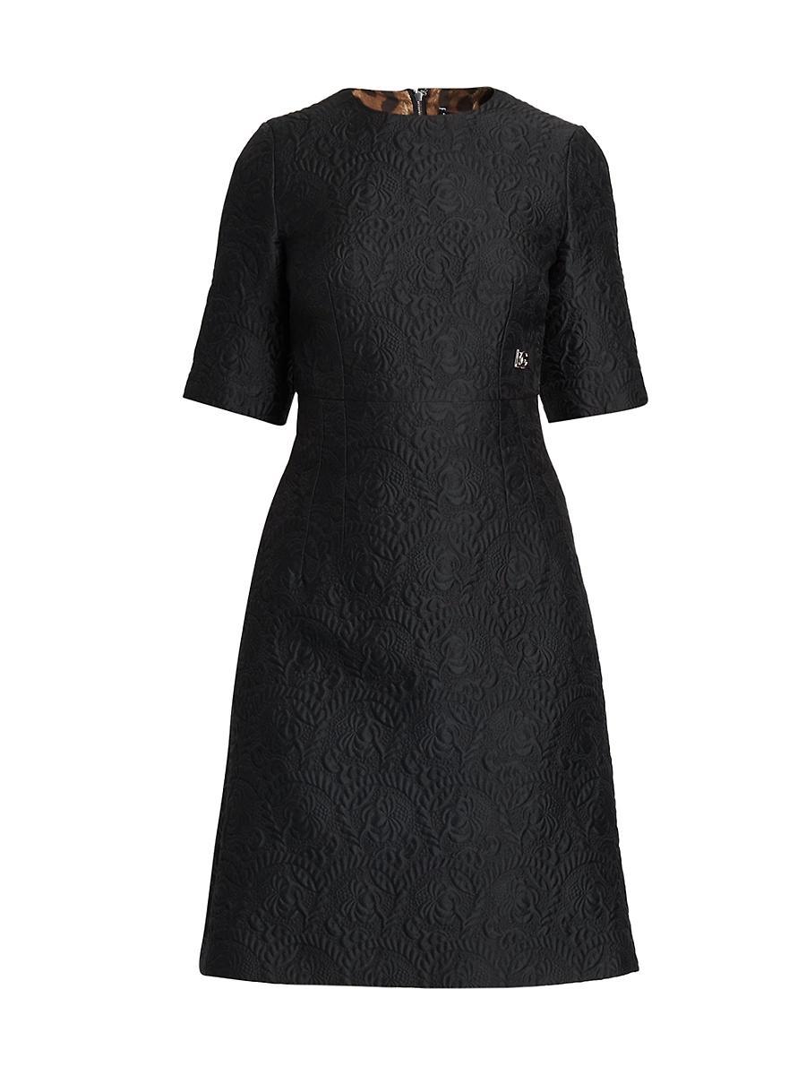 Womens Brocade Jacqaurd A-Liine Dress Product Image