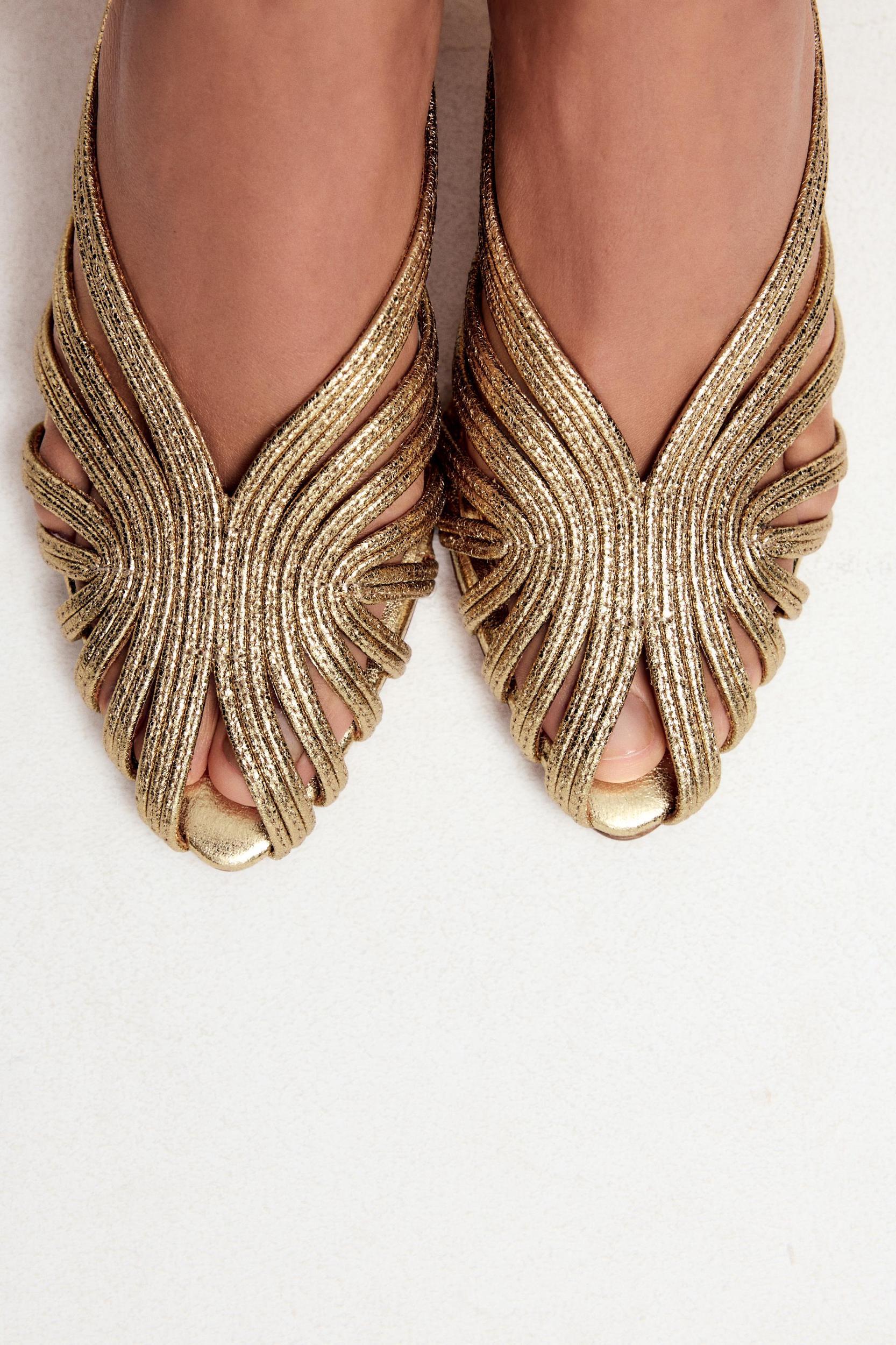 METALLIC EFFECT STILETTO HEEL SANDALS Product Image