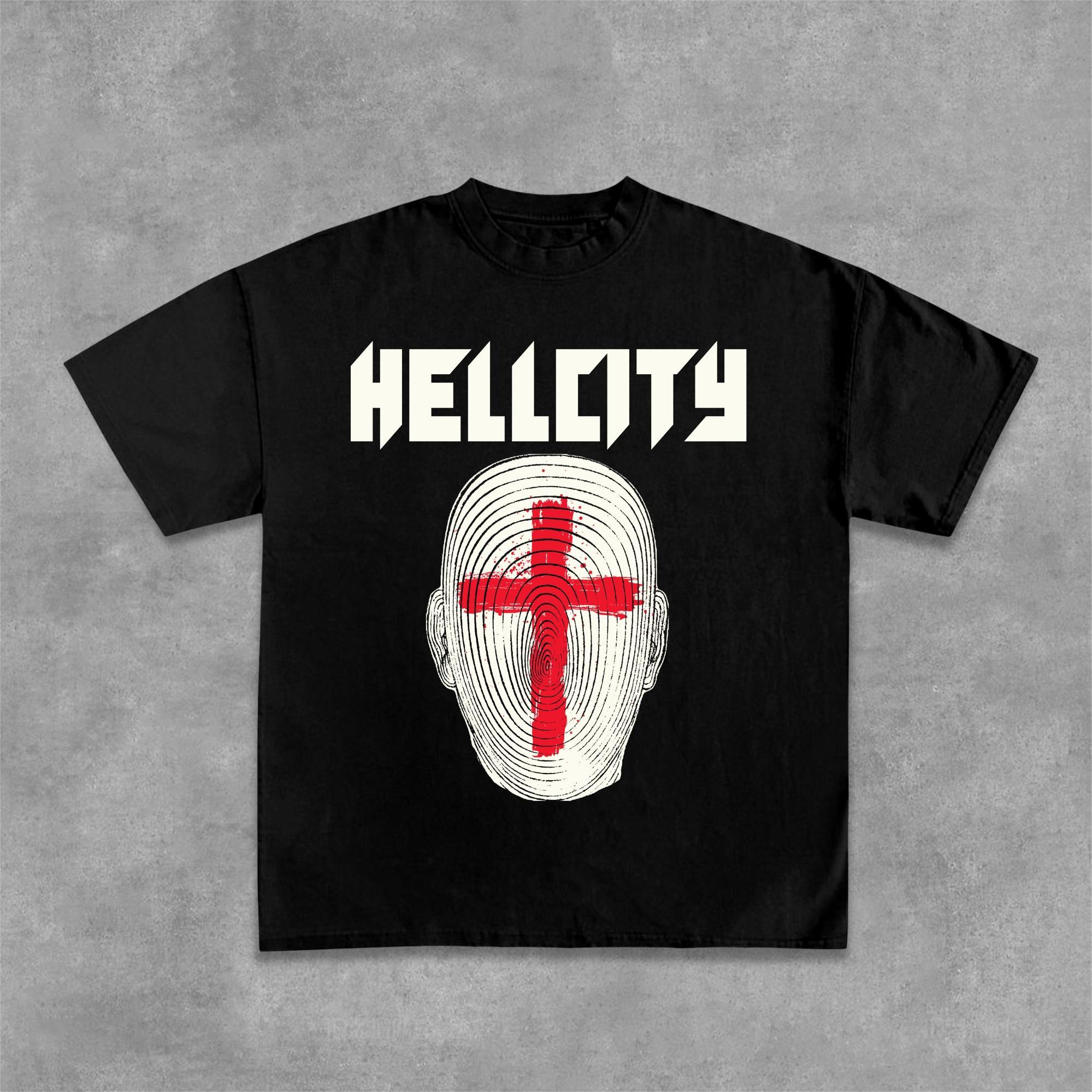 Hellcity-New Printed Pattern Design Cotton Casual T-Shirt Product Image