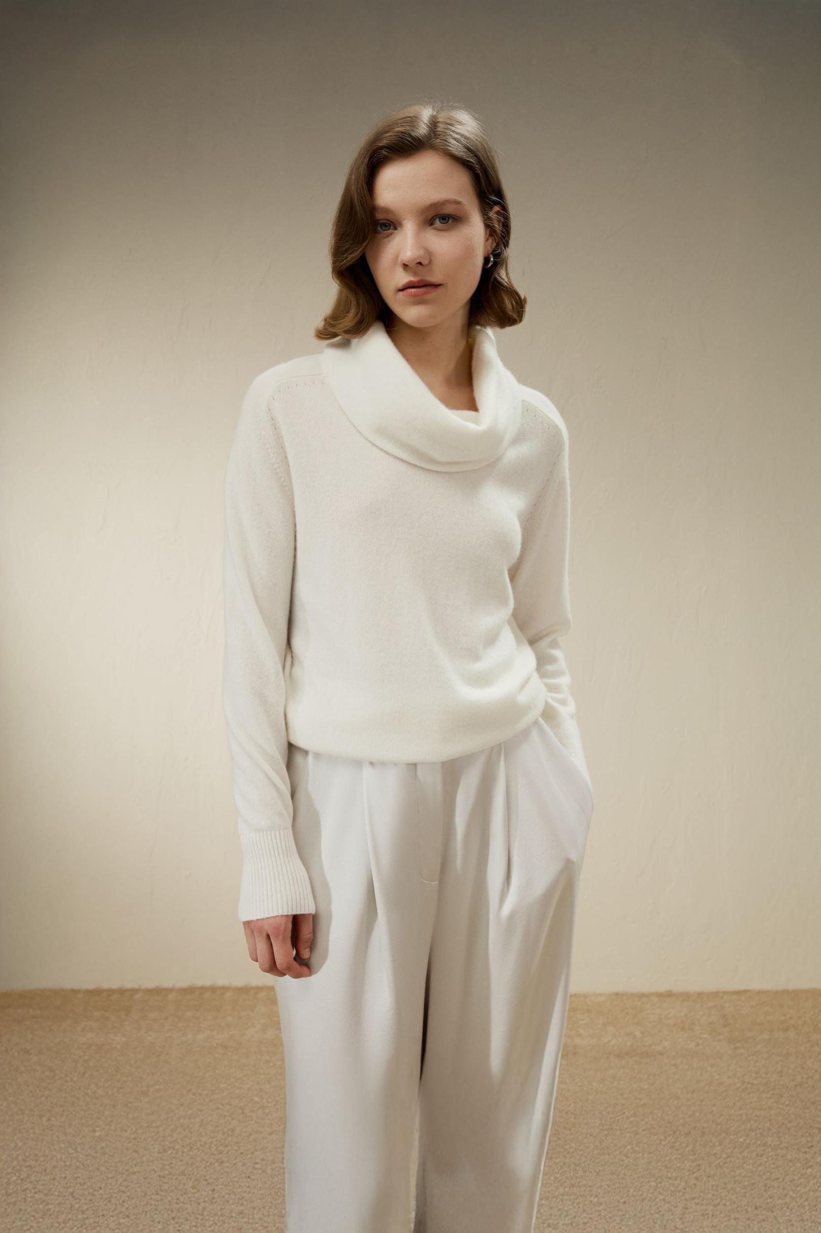 Cashmere Cowl Neck Sweater Product Image