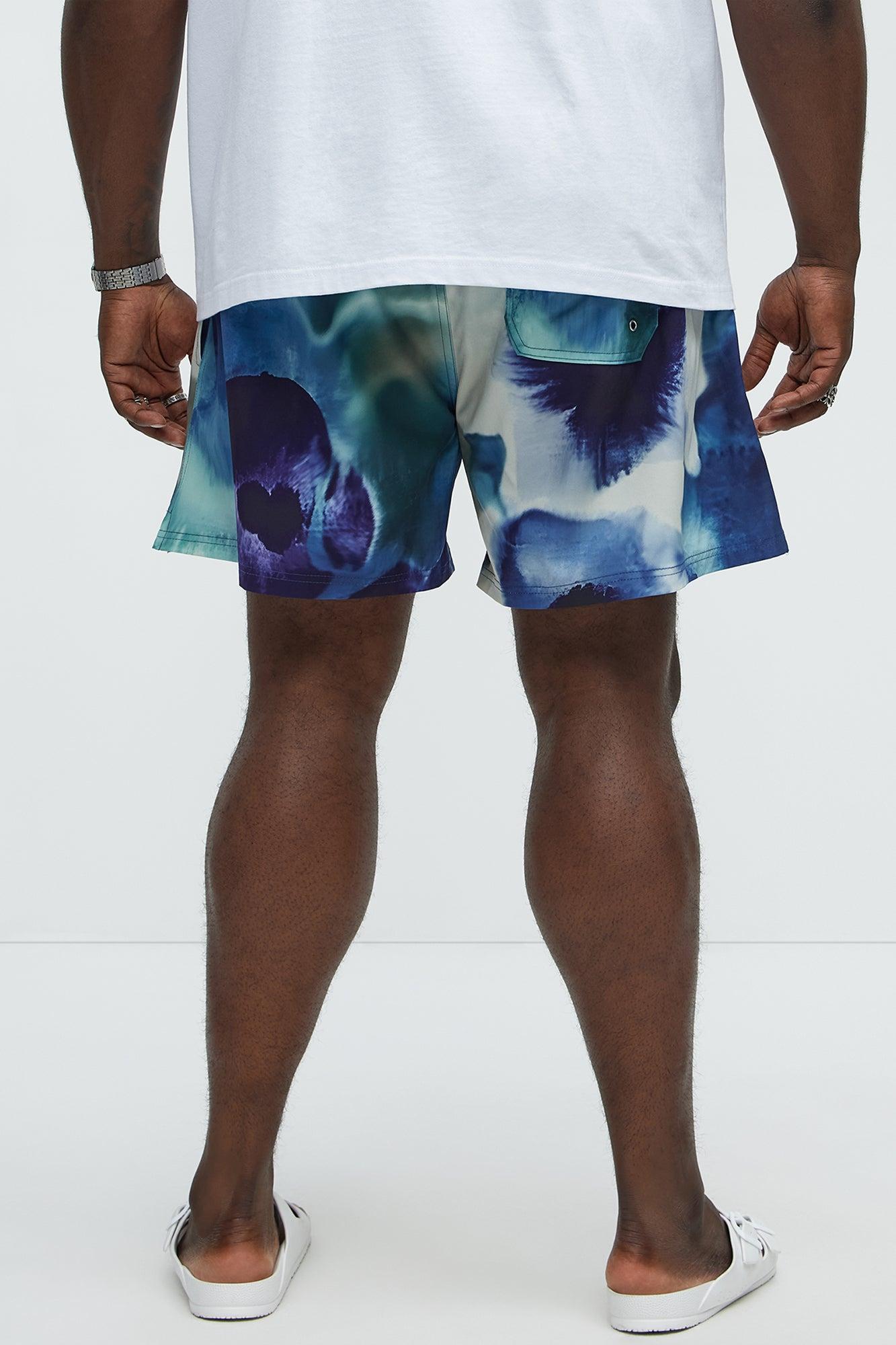 Waterfall Swim Mid Trunk - Blue/combo Product Image