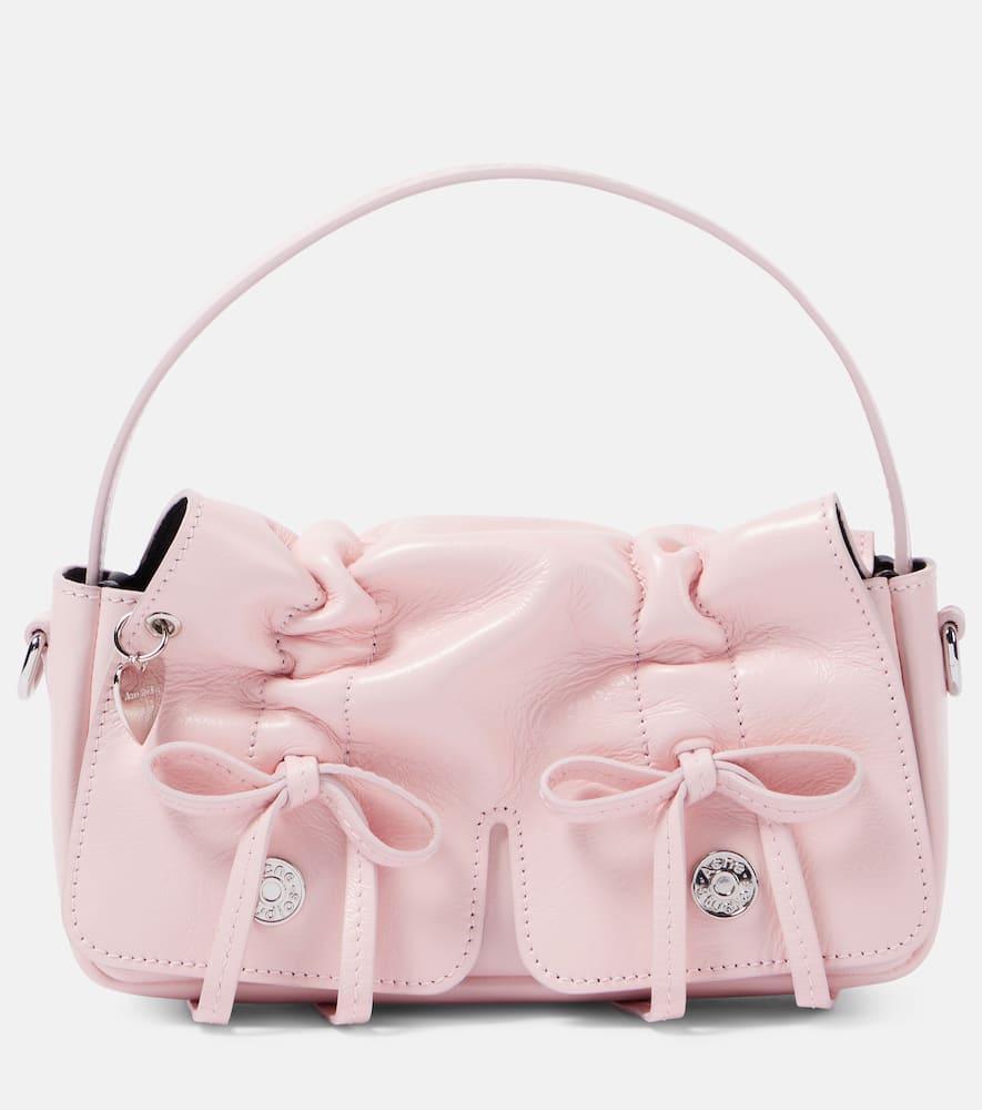 ACNE STUDIOS Womens Powder Pink Multi-pocket Micro Leather Crossbody Bag Product Image