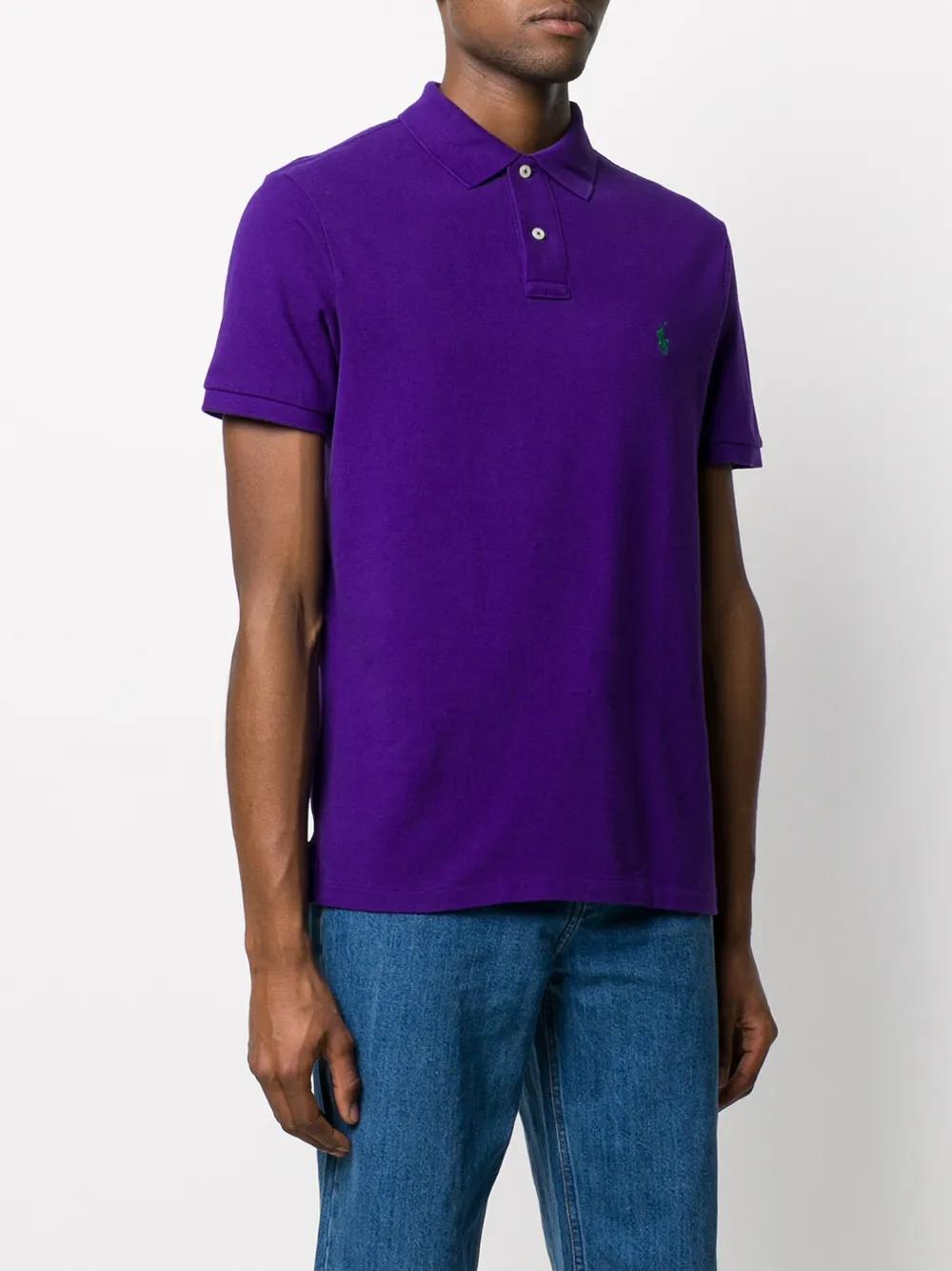 short sleeve embroidered logo polo shirt Product Image