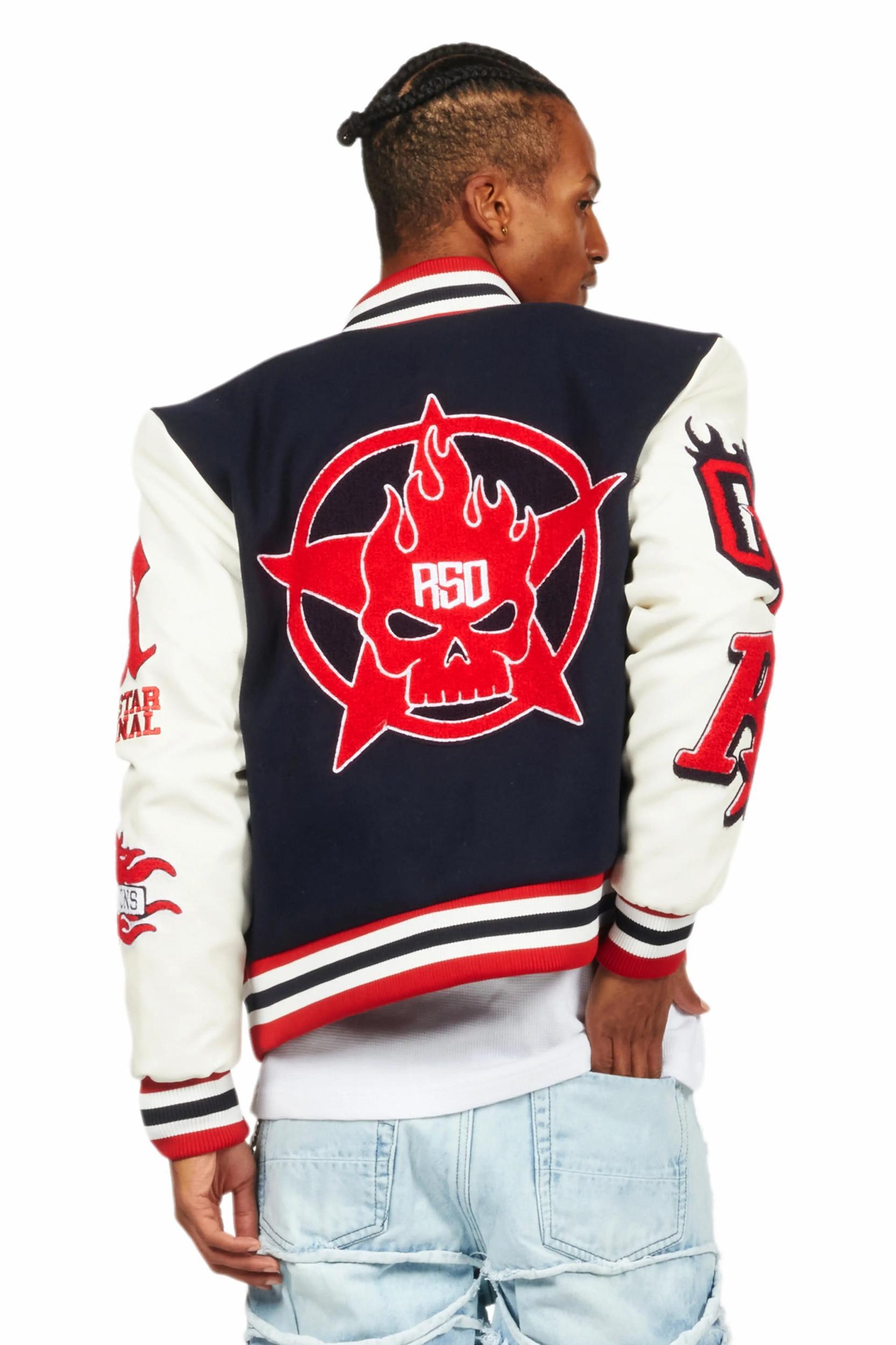 Skoll Navy Varsity Jacket Male Product Image
