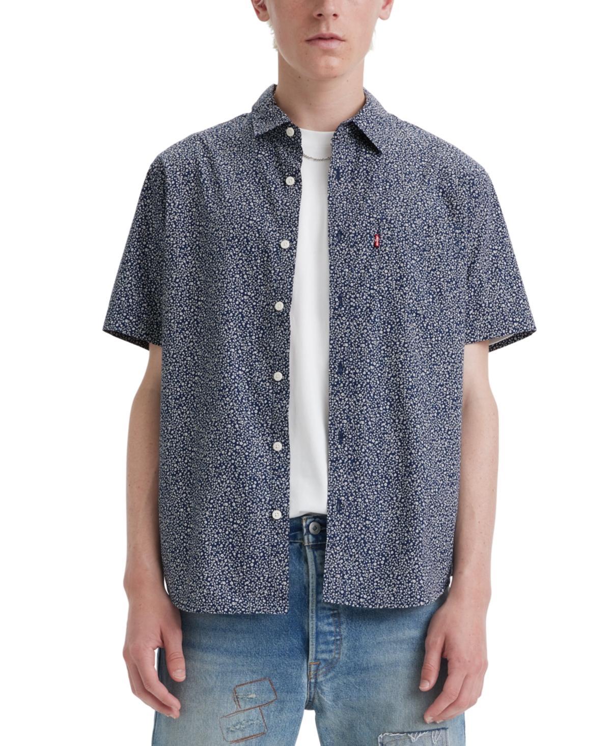 Men's Levi's® Classic Standard Fit Short Sleeve Shirt, Size: Small, Deja Vu Blue Product Image