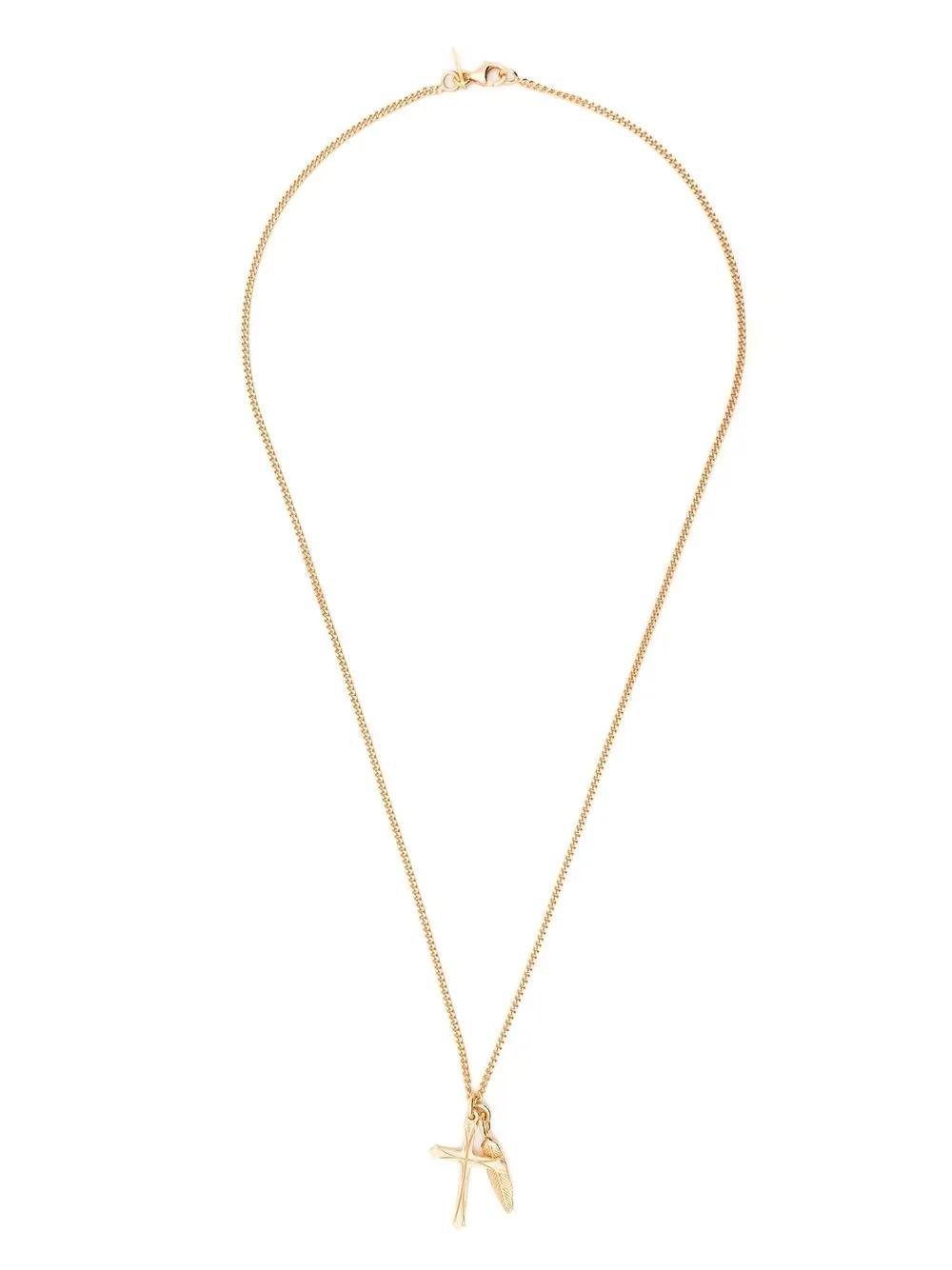 EMANUELE BICOCCHI Feather-pendant Necklace In Oro Product Image