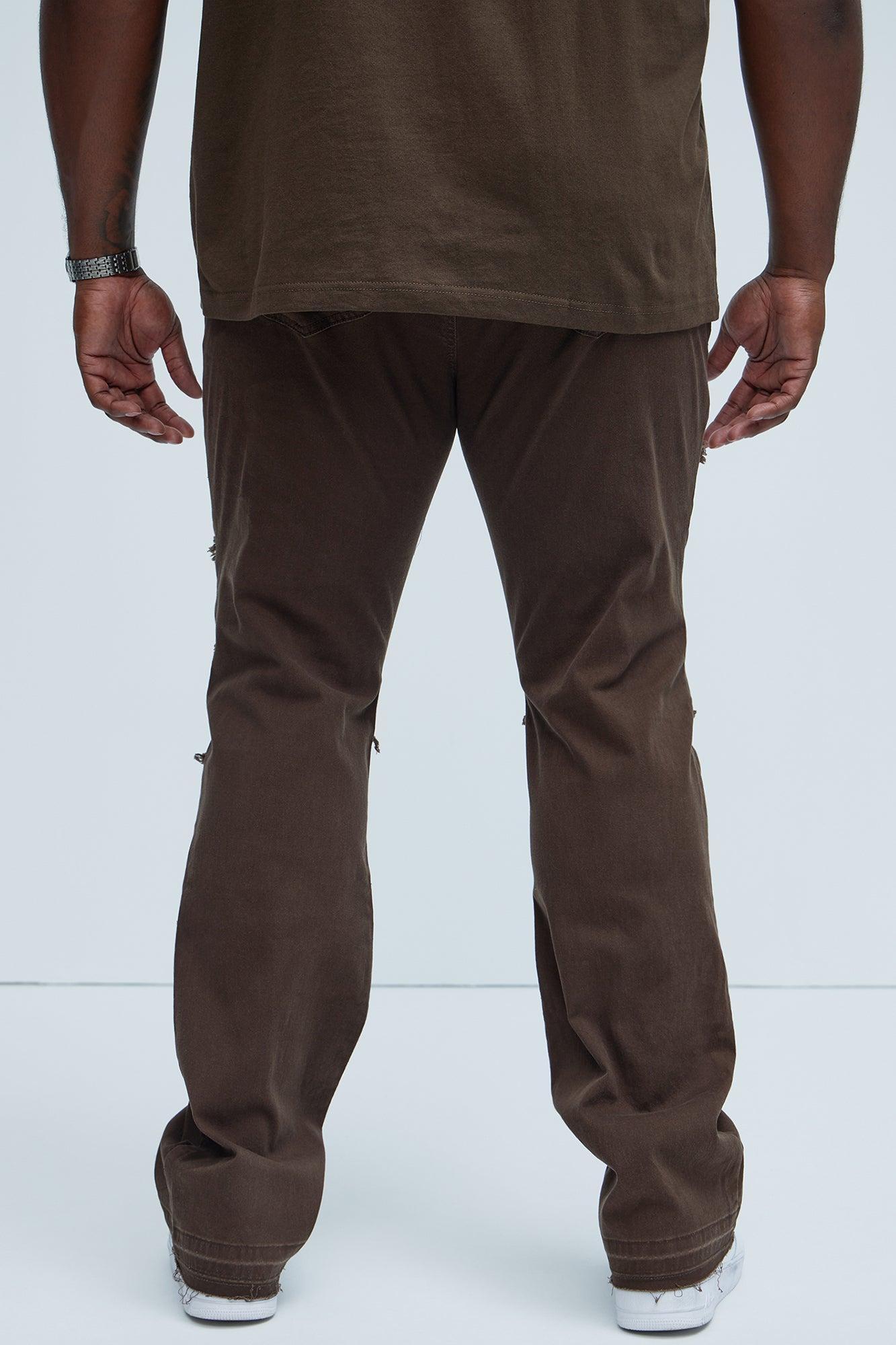 Manchester Stacked Skinny Flare Pants - Dark Brown Product Image