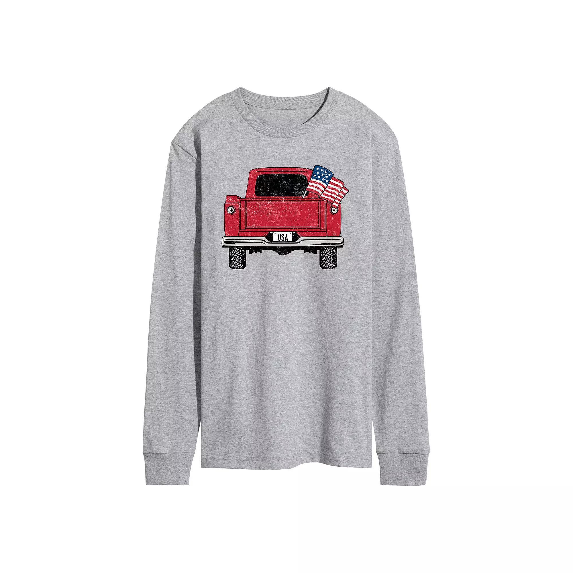 Men's USA Truck Long Sleeve Graphic Tee, Size: XL, Gray Product Image