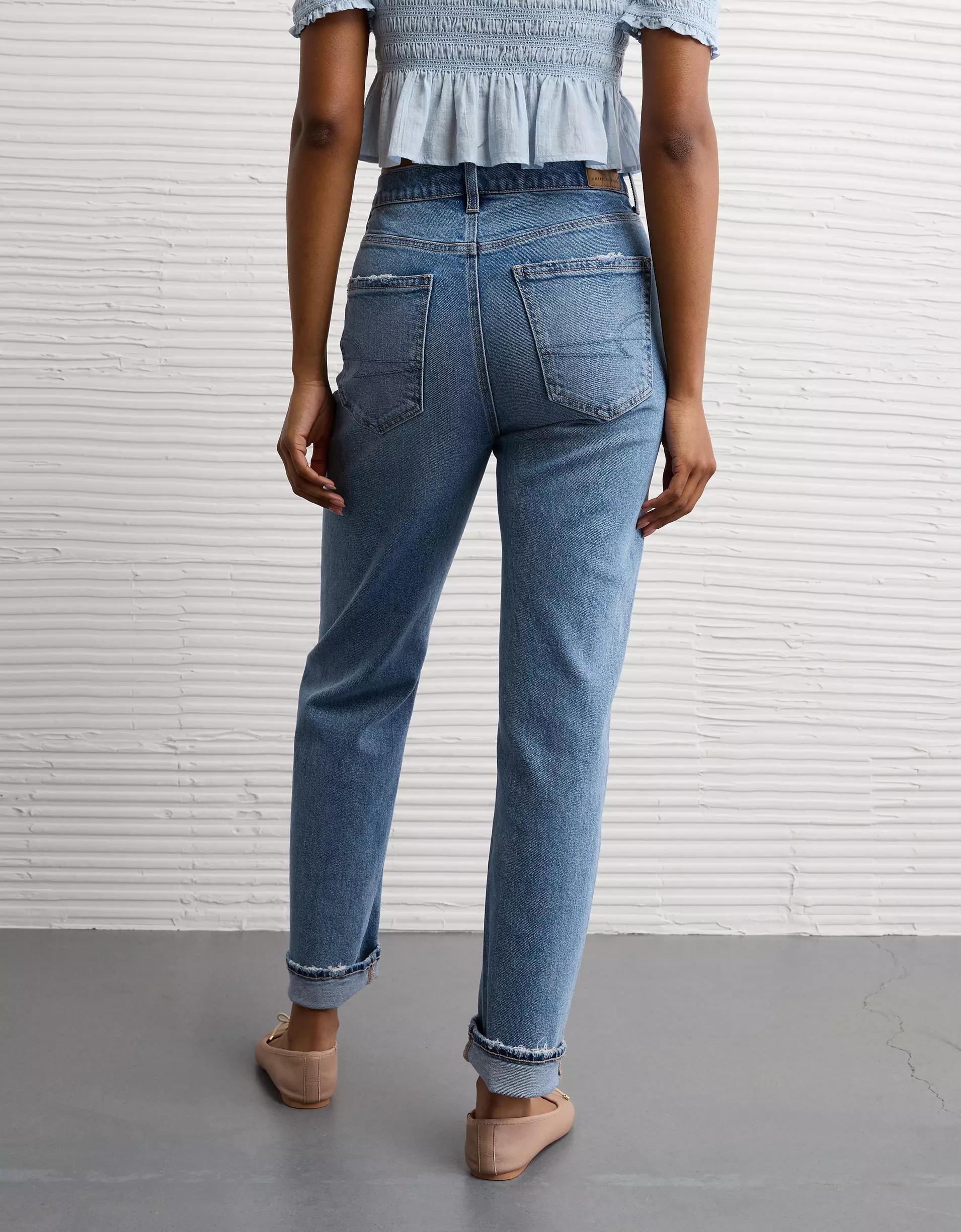 AE Stretch Super High-Waisted Ankle Straight Jean Product Image