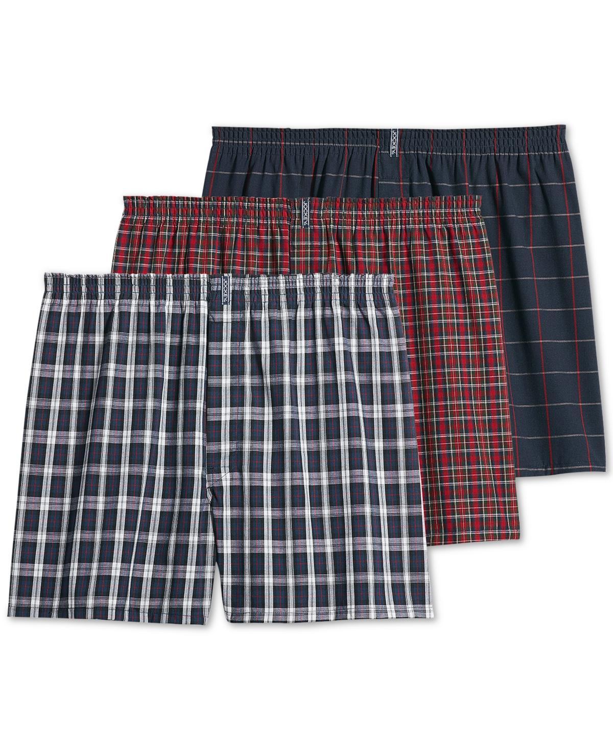 Men's Jockey® 3-pack Classic Full-Cut Woven Boxers, Size: Medium, Blue Orange Stripe Product Image