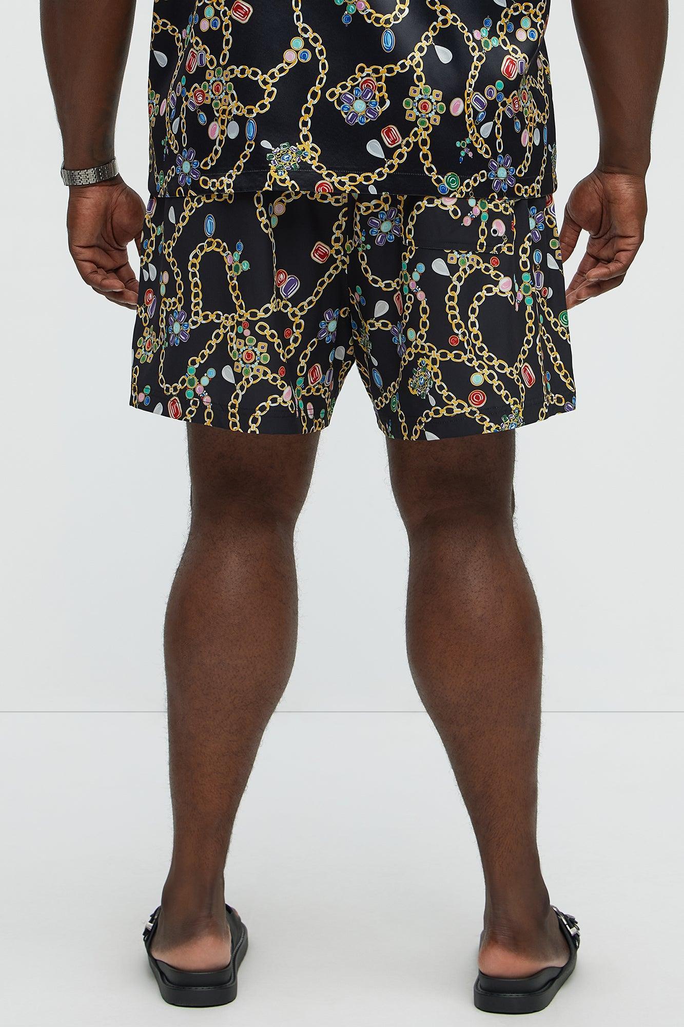 Tidal Jewels Printed Swim Mid Trunk - Black/combo Product Image