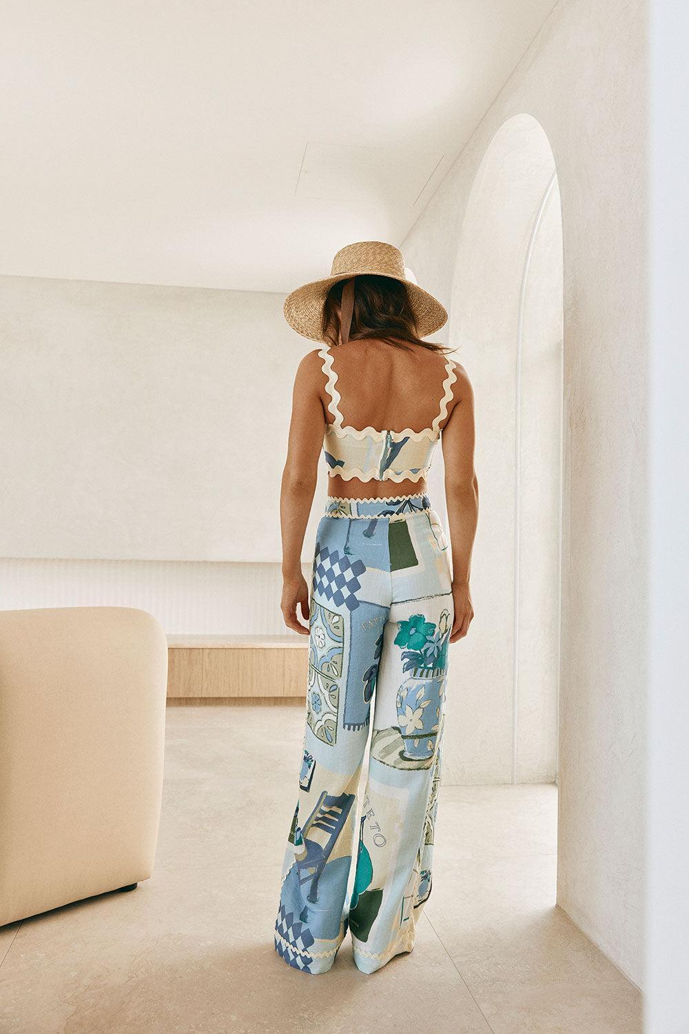 Kelia Top - Villagio Blue Product Image