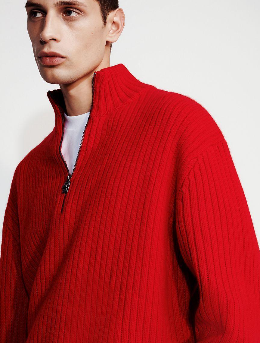 Ribbed 1/4 Zip Sweater Product Image