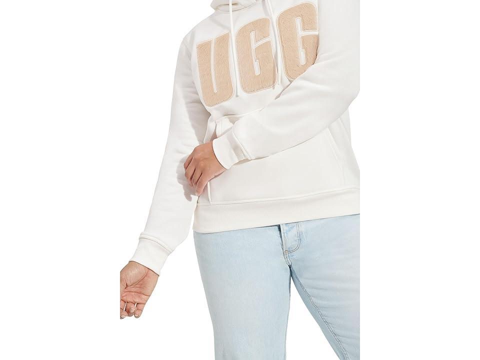 Womens Rey Fuzzy Logo Cotton-Blend Hoodie Product Image