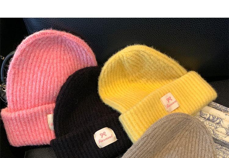 Lettering Applique Knit Beanie Product Image