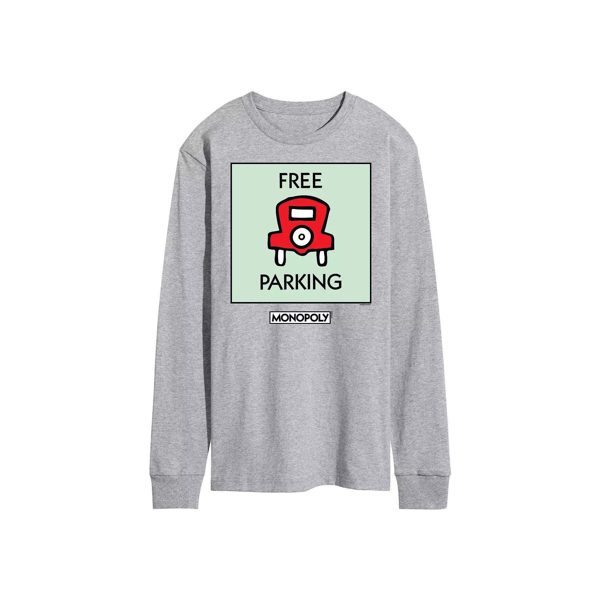 Men's Monopoly Free Parking Long Sleeve Graphic Tee,  Product Image