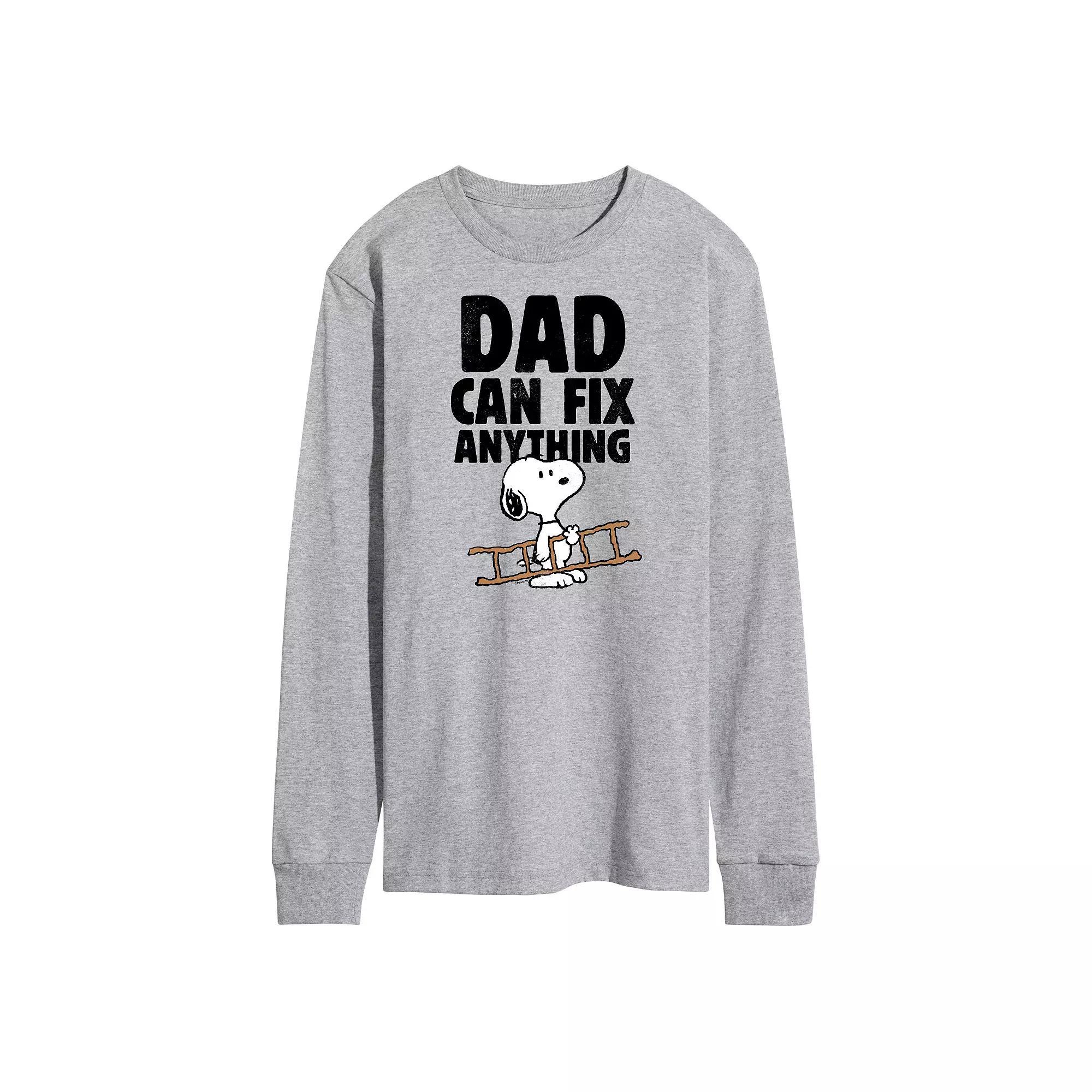 Men's Peanuts Snoopy Dad Can Fix It Long Sleeve,  Product Image