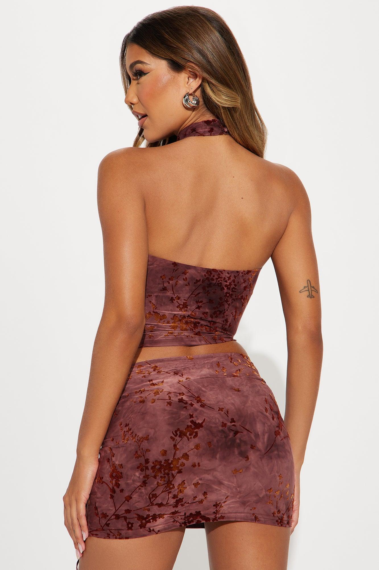 Prove Me Wrong Skirt Set - Brown Product Image