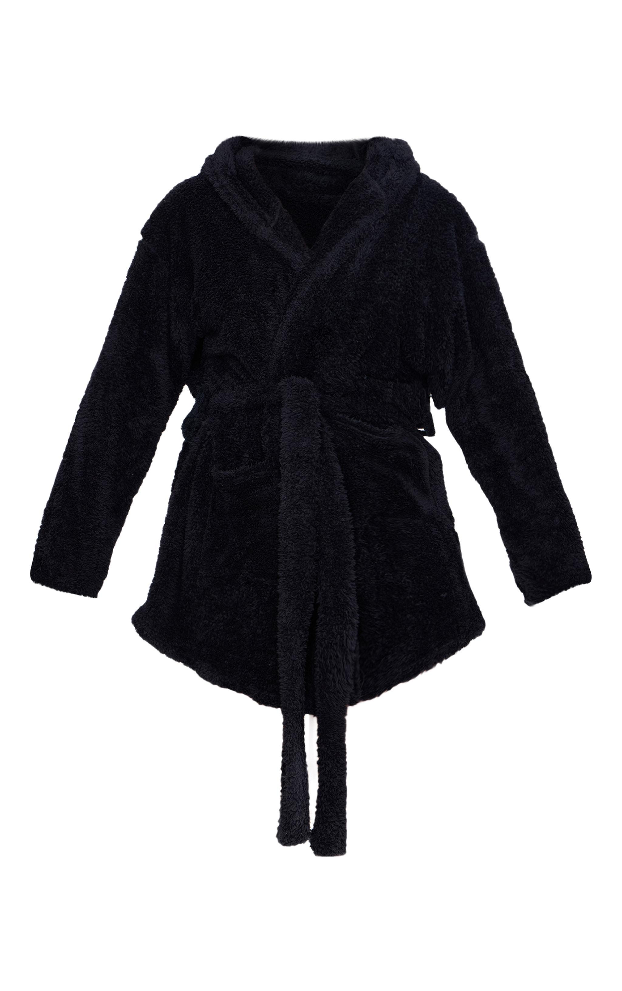 Black Fluffy Bath Robe Product Image