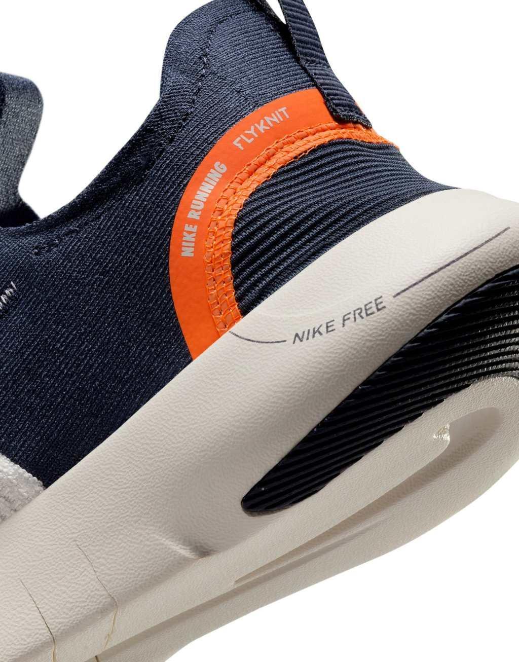 Nike Running Free Run NN sneakers in gray and orange  Product Image