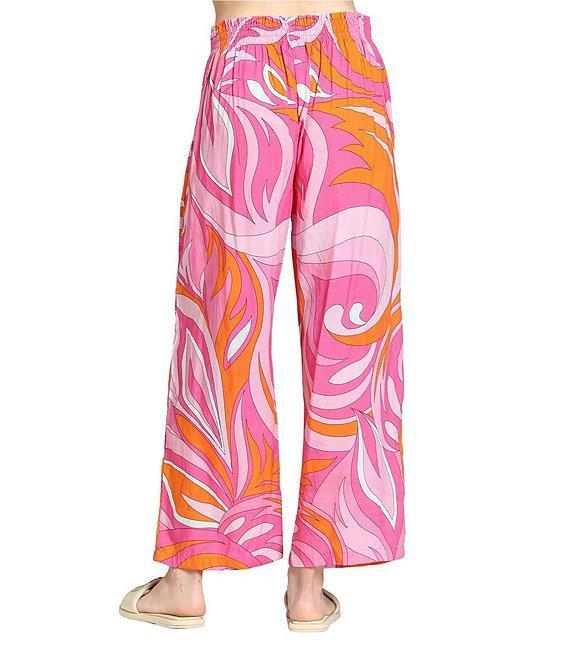 APNY High Rise Abstract Print Wide Leg Drawstring Pants Product Image