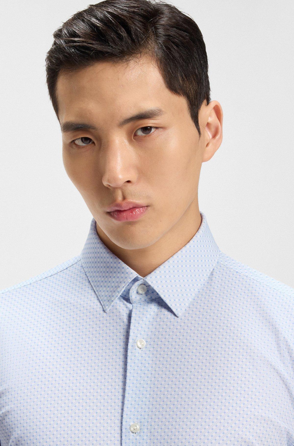 Slim-fit shirt in printed performance-stretch jersey Product Image