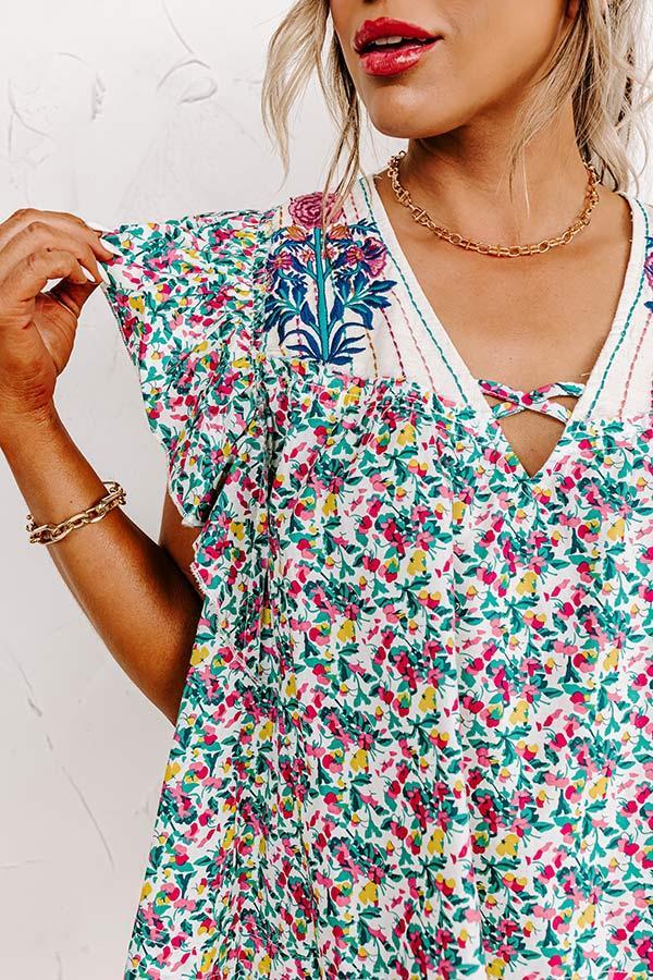 Summer In Sicily Floral Shift Top Product Image