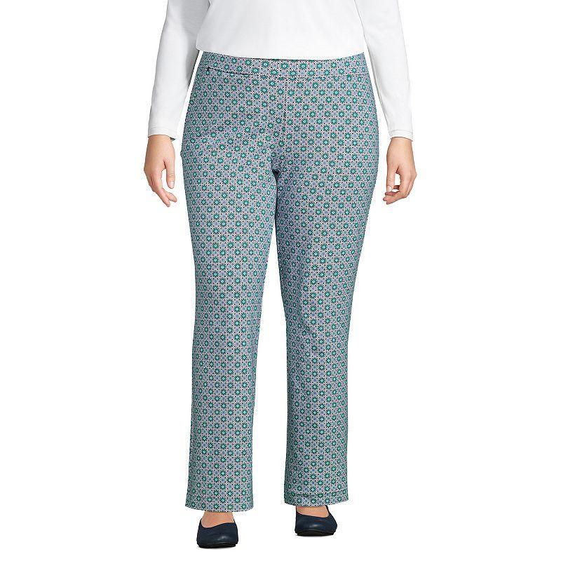 Plus Size Lands End Starfish Pull-On Straight-Leg Pants, Womens Green Moss Product Image