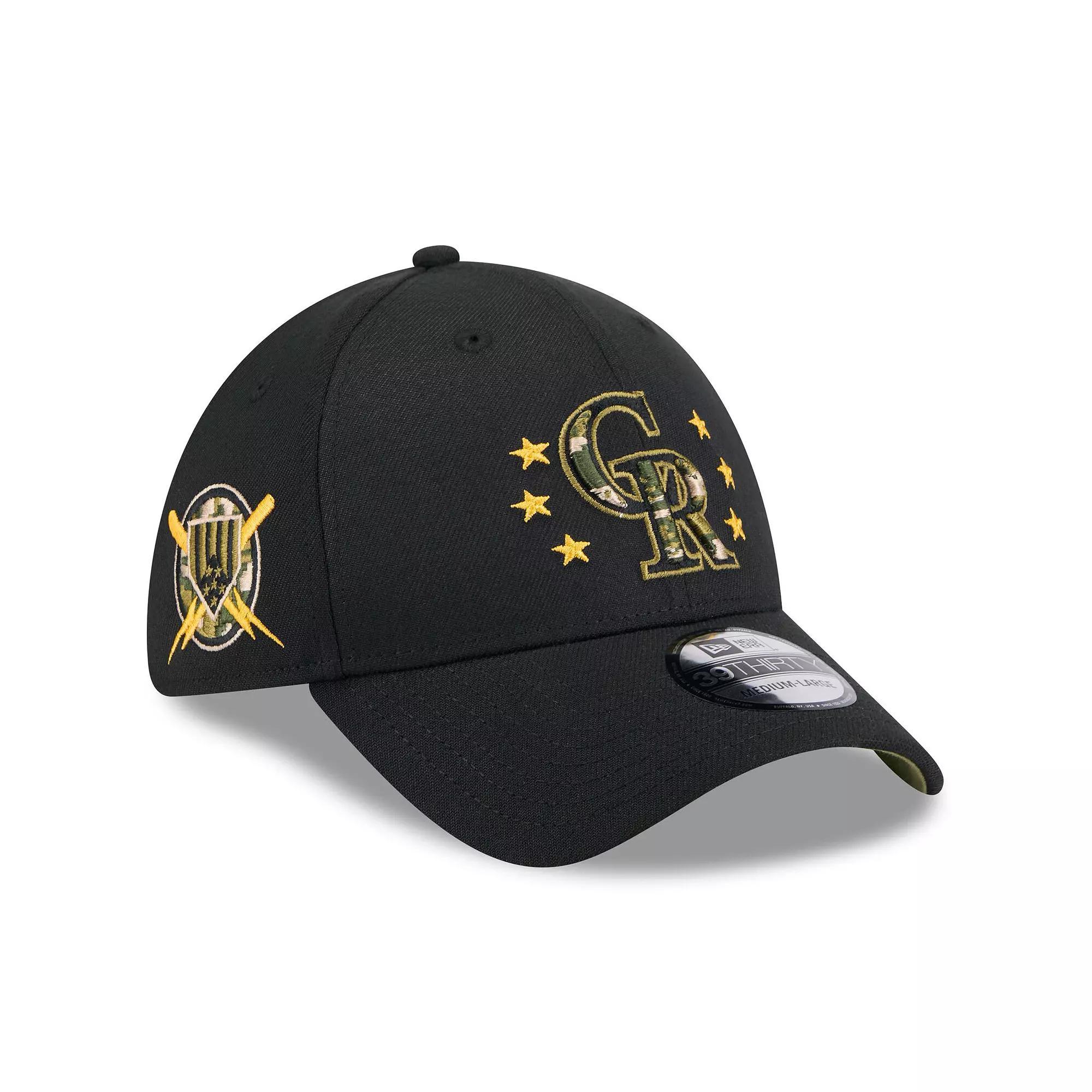 Men's New Era Black Cincinnati Reds 2024 Armed Forces Day 39THIRTY Flex Hat,  Product Image
