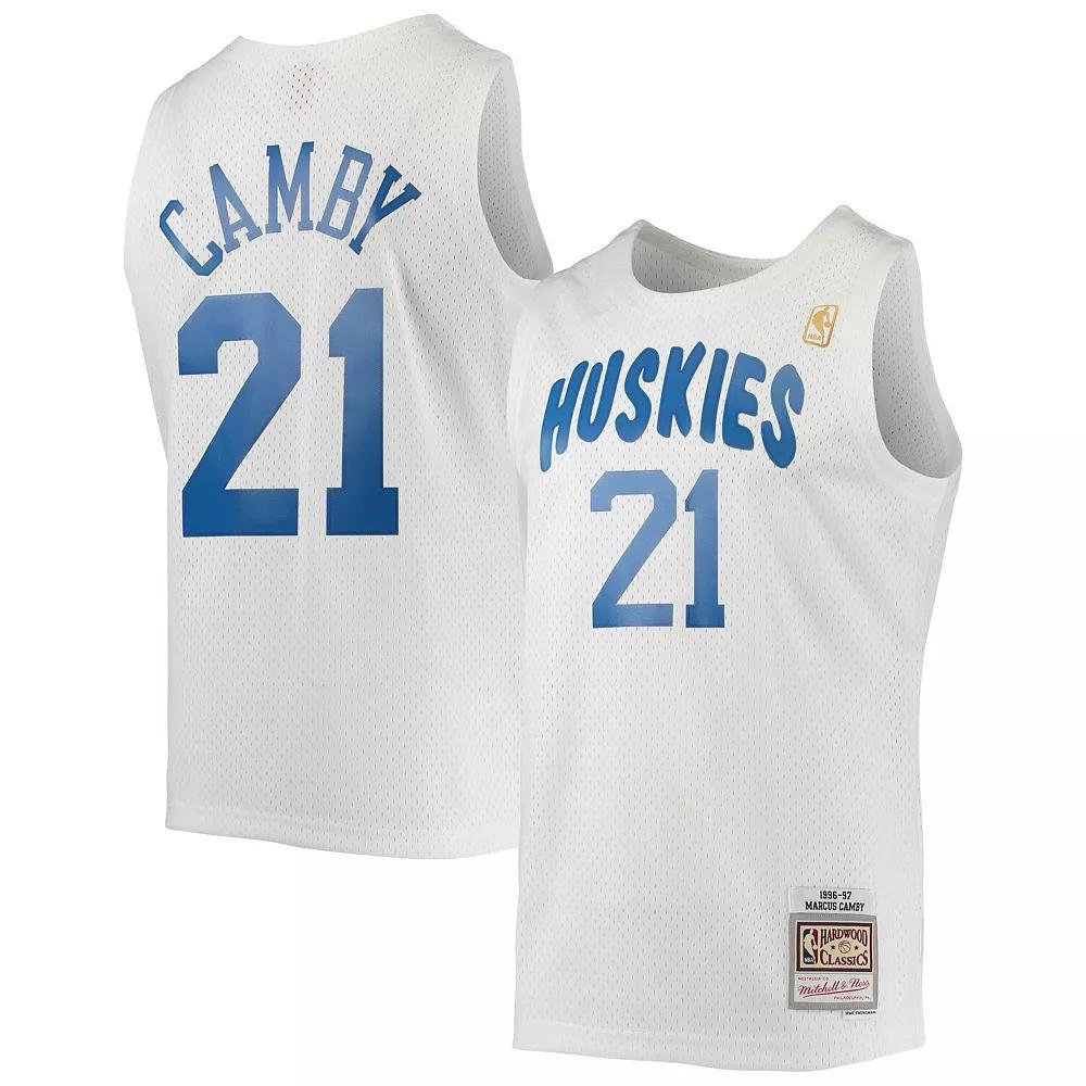 Men's Mitchell & Ness Marcus Camby White Toronto Raptors 1996-97 Hardwood Classics Swingman Jersey, Size: Small, Rpt White Product Image
