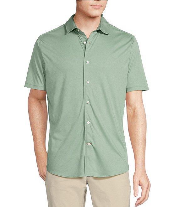 Cremieux Blue Label Solid Interlock Coat Front Knit Shirt Product Image