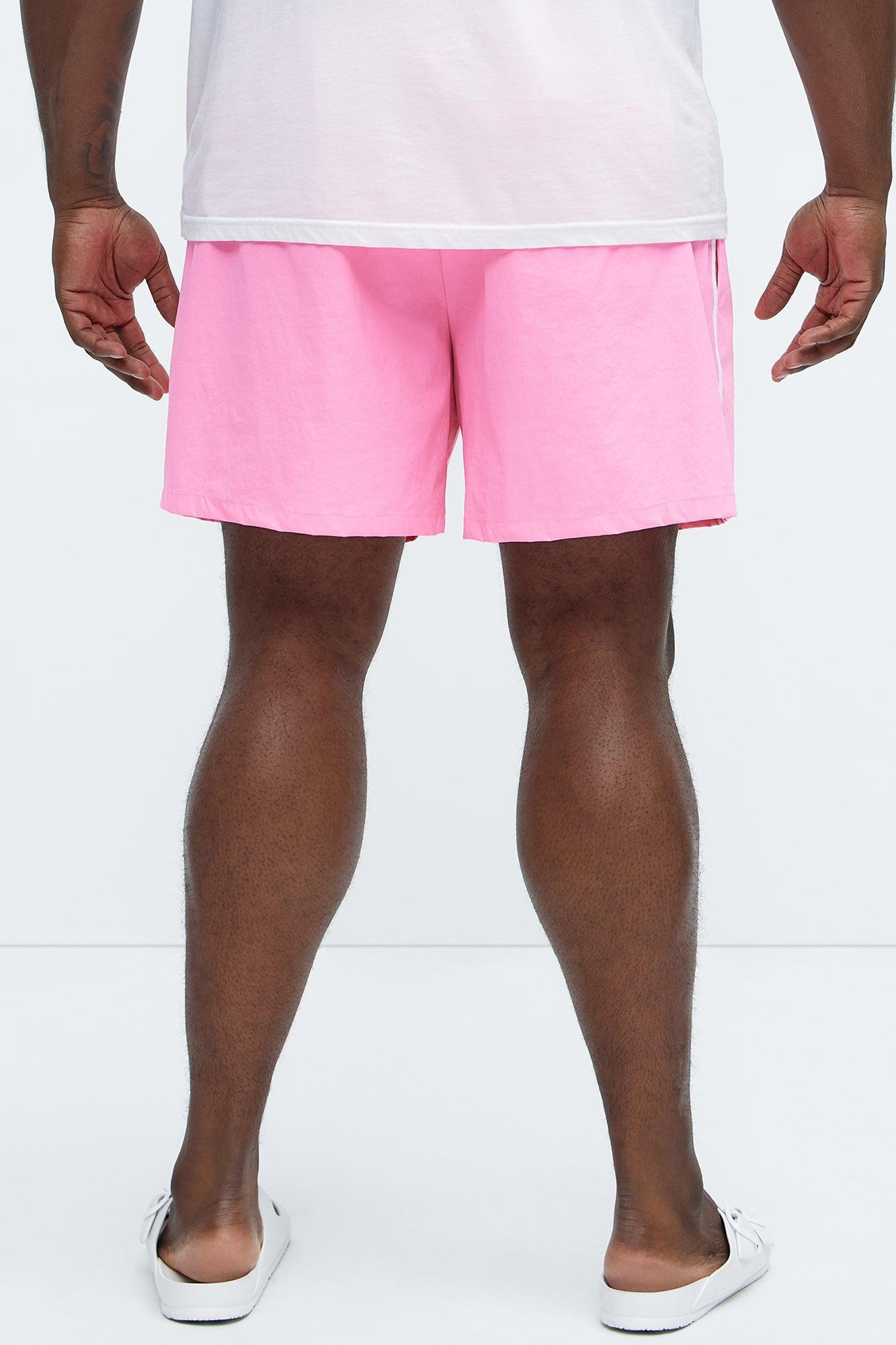 Side Taping Swim Mid Trunk - Pink Product Image